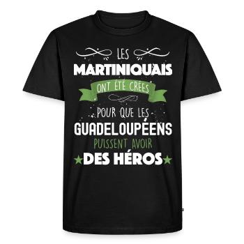 Héros Martiniquais Homme Martinique Guadeloupe - T-shirt Premium bio Homme - noir - Devant - Nico (187cm)