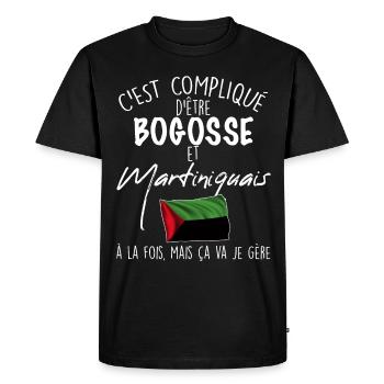 Flag Martinique Bogosse Humor Papa Et Fils - Men's Premium Organic T-Shirt - black - Front - Nico (187cm)
