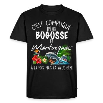 Martinique Homme Bogosse Gift Papa Tonton - Men's Premium Organic T-Shirt - black - Front - Nico (187cm)