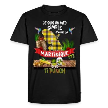 Martinique Ti Punch Apéro Colibri - T-shirt Premium bio Homme - noir - Devant - Nico (187cm)