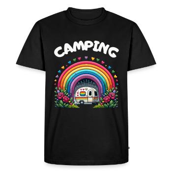 Camping Camping Caravane Camping-car Loisirs - T-shirt Premium bio Homme - noir - Devant - Nico (187cm)