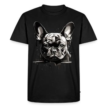 CHIEN BOULEDOGUE FRANÇAIS - T-shirt Premium bio Homme - noir - Devant - Nico (187cm)