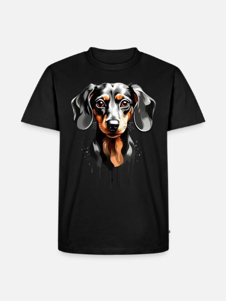 PERRO SALCHICHA DE PELO CORTO LINDO PERRO SALCHICHA - Camiseta prémium ecológica para hombre - negro