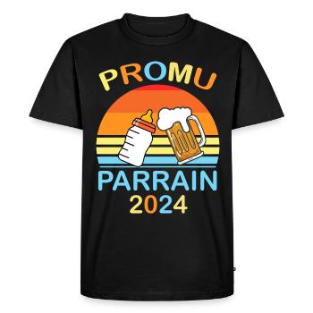 Parrain 2024 Cadeau Tendre De Filleul Pour Tonton - T-shirt Premium bio Homme - noir - Devant - Nico (187cm)