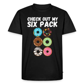 Donut Six Pack Yummy Baker Cuisson Sports Drôle - T-shirt Premium bio Homme - noir - Devant - Nico (187cm)