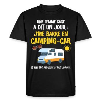 Motorhome Woman Wise Retirement I Stand Out Mom - Men's Premium Organic T-Shirt - black - Front - Nico (187cm)