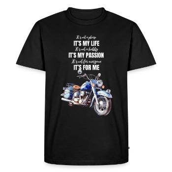 Attitude de motard moto chopper motocycliste envers la vie - T-shirt Premium bio Homme - noir - Devant - Nico (187cm)