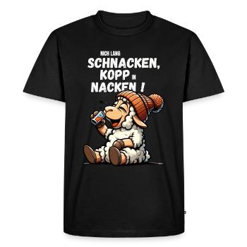 Hambourg Sheep Snacks Drink Funny JGA Party - T-shirt Premium bio Homme - noir - Devant - Nico (187cm)