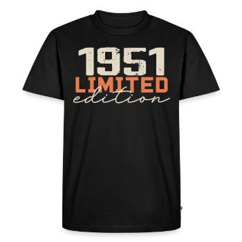 Born in 1951 | Vintage 1951 Retro Birthday - Men's Premium Organic T-Shirt - black - Front - Nico (187cm)