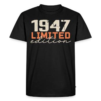Né en 1947 | Vintage 1947 Anniversaire Rétro - T-shirt Premium bio Homme - noir - Devant - Nico (187cm)