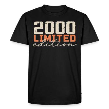Né en 2000 | Vintage 2000 Anniversaire Rétro - T-shirt Premium bio Homme - noir - Devant - Nico (187cm)