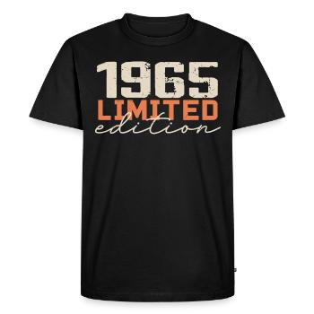Geboren in 1965 | Vintage 1965 Retro verjaardag - Mannen Premium Bio T-shirt - zwart - Voor - Nico (187cm)