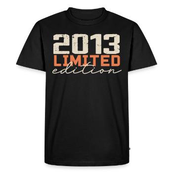 Né en 2013 | Vintage 2013 Anniversaire Rétro - T-shirt Premium bio Homme - noir - Devant - Nico (187cm)