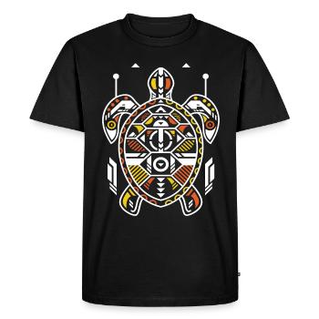 Tortue Tribale Tatouage Polynésie Tahiti - T-shirt Premium bio Homme - noir - Devant - Nico (187cm)
