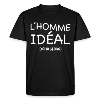 The Ideal Man Is Already Taken in Love - Men's Premium Organic T-Shirt - black - Front - Nico (187cm)