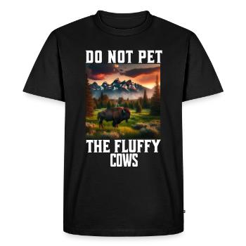 Ne caressez pas les vaches duveteuses - T-shirt Premium bio Homme - noir - Devant - Nico (187cm)