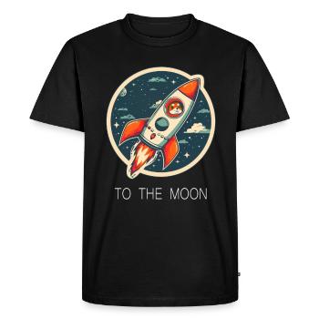 To The Moon Shiba Inu Rocket Crypto Currency - Men's Premium Organic T-Shirt - black - Front - Nico (187cm)