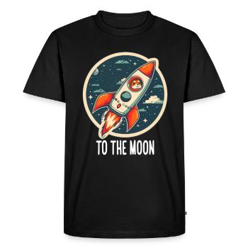 To The Moon Shiba Inu Rocket Crypto Monnaie - T-shirt Premium bio Homme - noir - Devant - Nico (187cm)