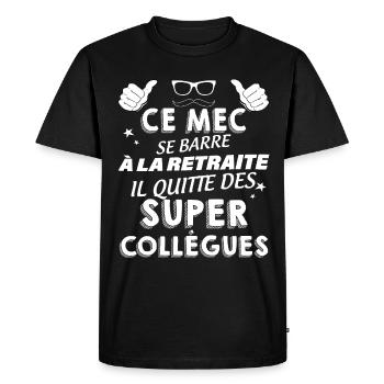Homme Camping Car Humour Peinard Loin Des Connards - T-shirt Premium bio Homme - noir - Devant - Nico (187cm)