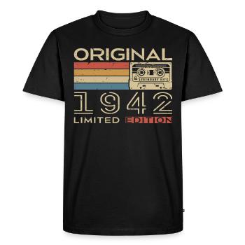 Cadeau Anniversaire 1942 Rétro 1942 - Vintage 1942 - T-shirt Premium bio Homme - noir - Devant - Nico (187cm)