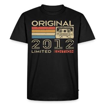 Retro 2012 Birthday Gift 2012 - Vintage 2012 - Men's Premium Organic T-Shirt - black - Front - Nico (187cm)