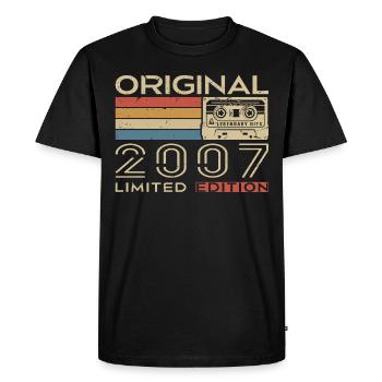 Cadeau Anniversaire 2007 Rétro 2007 - Vintage 2007 - T-shirt Premium bio Homme - noir - Devant - Nico (187cm)