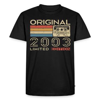 Cadeau Anniversaire 2003 Rétro 2003 - Vintage 2003 - T-shirt Premium bio Homme - noir - Devant - Nico (187cm)