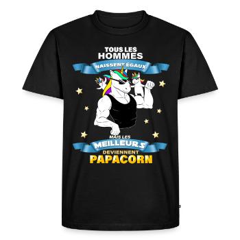 The best ones become daddy unicorn daddy strong dad - Men's Premium Organic T-Shirt - black - Front - Nico (187cm)