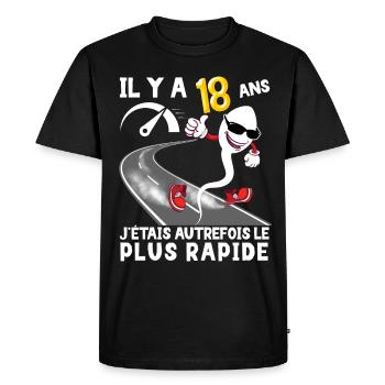 Birthday 18 Year Old Dad Man Quick Seed - Men's Premium Organic T-Shirt - black - Front - Nico (187cm)