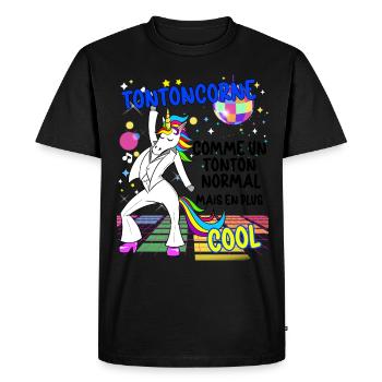 Cool Unicorn Uncle Ripping Vintage 80s - Men's Premium Organic T-Shirt - black - Front - Nico (187cm)