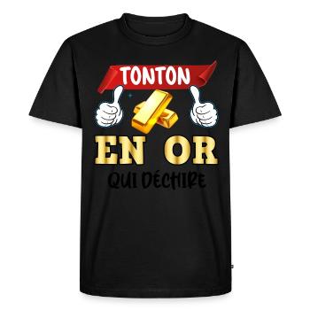 Uncle In Gold That Tears Up Uncle Metal Godfather - Men's Premium Organic T-Shirt - black - Front - Nico (187cm)