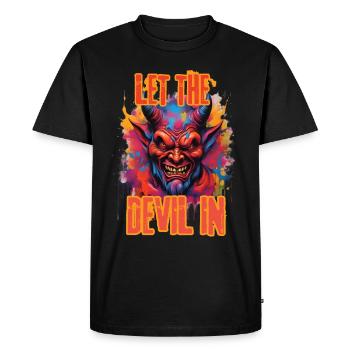 LAISSEZ ENTRER LE DIABLE. - T-shirt Premium bio Homme - noir - Devant - Nico (187cm)