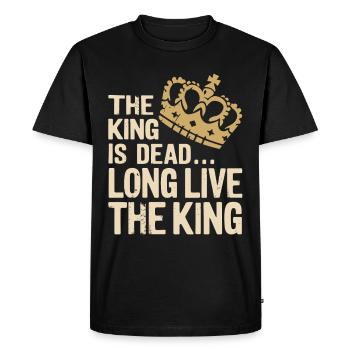Le roi est mort, vive le roi Citation Dictons - T-shirt Premium bio Homme - noir - Devant - Nico (187cm)