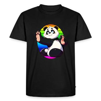 Panda Yoga Motif Panda Mignon - T-shirt Premium bio Homme - noir - Devant - Nico (187cm)