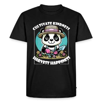 Panda jardinier disant motif mignon panda - T-shirt Premium bio Homme - noir - Devant - Nico (187cm)