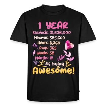 Tenue d’anniversaire pour 1 an ! 1er anniversaire - T-shirt Premium bio Homme - noir - Devant - Nico (187cm)