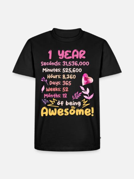 Fødselsdagsoutfit til 1 årig! 1 års fødselsdag - Herre Premium økologisk T-shirt - sort