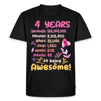 4 years old! Birthday gift for 4th birthday - Men's Premium Organic T-Shirt - black - Front - Nico (187cm)