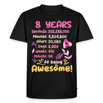 8 years old! Birthday gift for 8th birthday - Men's Premium Organic T-Shirt - black - Front - Nico (187cm)