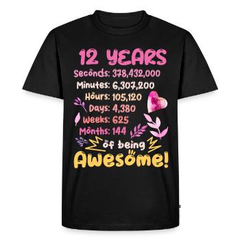 12 ans ! Cadeau d’anniversaire 12e anniversaire - T-shirt Premium bio Homme - noir - Devant - Nico (187cm)