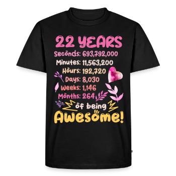 22 years old! Birthday Gift 22nd Birthday - Men's Premium Organic T-Shirt - black - Front - Nico (187cm)