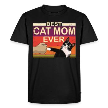 Chatamama Mère Chat Cat Maman Cadeau - T-shirt Premium bio Homme - noir - Devant - Nico (187cm)