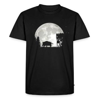 Chasseur Sanglier Chasse au sanglier - T-shirt Premium bio Homme - noir - Devant - Nico (187cm)