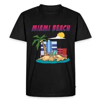 Miami Beach Floride Vacances - T-shirt Premium bio Homme - noir - Devant - Nico (187cm)