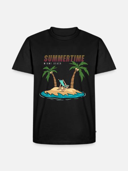 Summertime Miami Beach Vacation - Männer Premium Bio T-Shirt - Schwarz