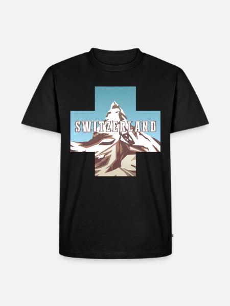 | du drapeau suisse Alpes suisses | Suisse - T-shirt Premium bio Homme - noir