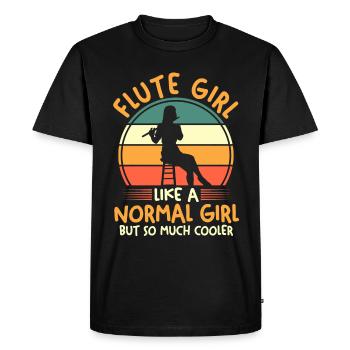 Musicien Flûte Fille Comme Une Fille Normale, - T-shirt Premium bio Homme - noir - Devant - Nico (187cm)