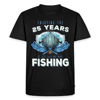 Fisherman's birthday 25 Fishing 25th angler - Men's Premium Organic T-Shirt - black - Front - Nico (187cm)