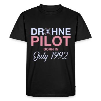 Drone Pilot Drone Operator Born 1992 July - Men's Premium Organic T-Shirt - black - Front - Nico (187cm)