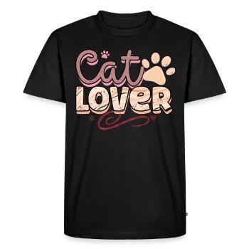 Amoureux des chats - T-shirt Premium bio Homme - noir - Devant - Nico (187cm)